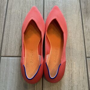 Rothys The Point Women's Size 8.5 US Coral Pointed Toe Slip on Flats EUC